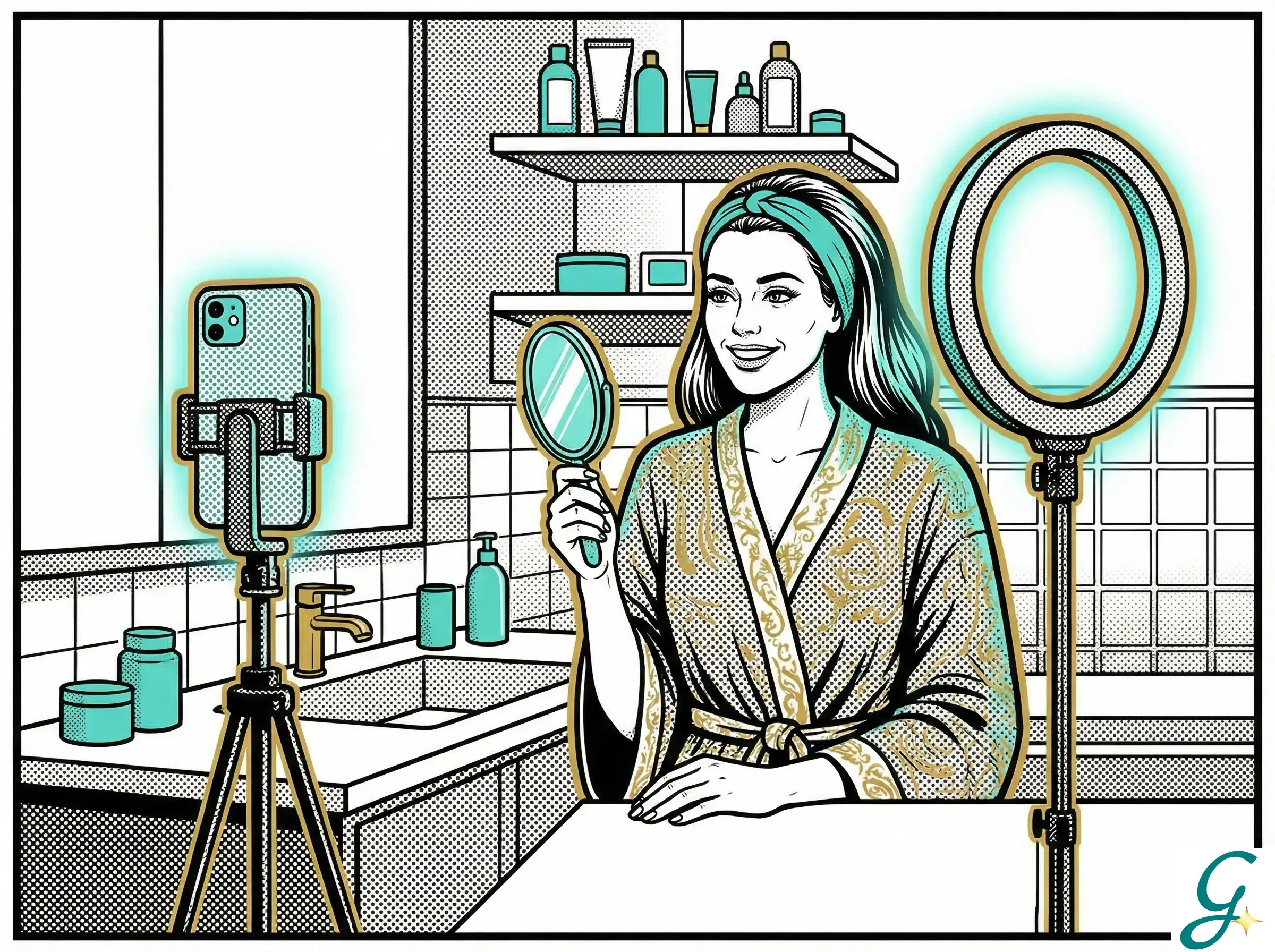 Nice photo setup in the bathroom