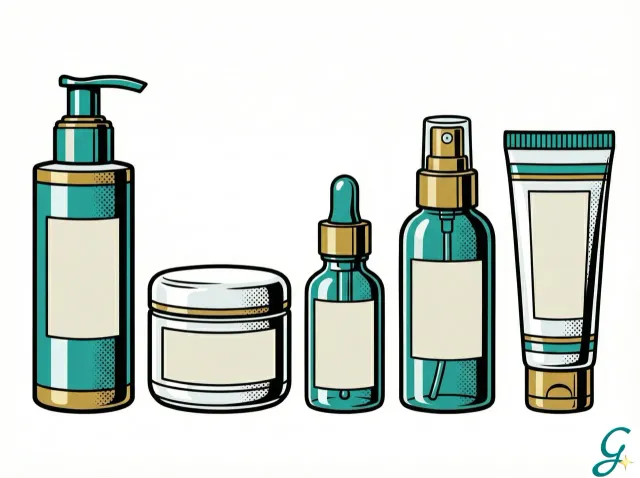 Elegant anti-aging skincare products arranged aesthetically