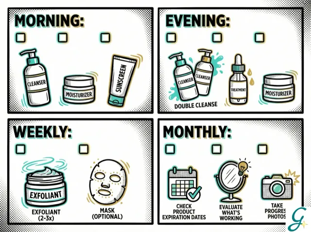 Printable skincare checklist graphic