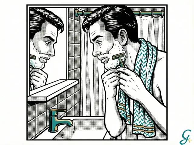 Proper shaving technique demonstration
