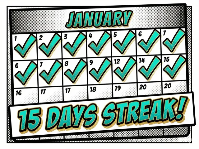 Calendar skincare habit streak