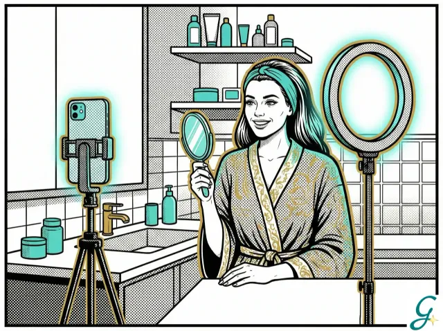 Setup fotografico coerente che mostra l'illuminazione e l'angolazione corrette per le foto dei progressi